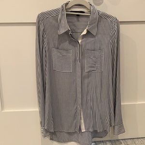 Blue and white striped women’s blouse